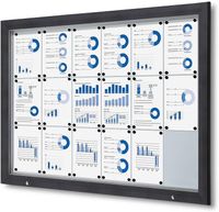 Syna Vergrendelbaar Notitiebord Outdoor met Gasveer 18x A4 RAL 7016 - SCT18XA4PHC7016JS