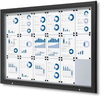 Syna Vergrendelbaar Notitiebord Outdoor met Gasveer 18x A4 RAL 9005 - SCT18XA4PHC9005