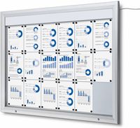 Syna Vergrendelbaar Notitiebord Outdoor Verlicht Logo met Gasveer 18x A4 - SCT18XA4PHLED