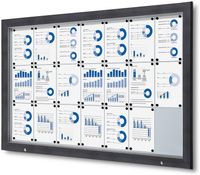 Syna Vergrendelbaar Notitiebord Outdoor met Gasveer 21x A4 RAL 7016 - SCT21XA4PHC7016JS