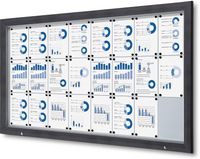 Syna Vergrendelbaar Notitiebord Outdoor met Gasveer 24x A4 RAL 7016 - SCT24XA4PHC7016JS