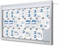 Syna Vergrendelbaar Notitiebord Outdoor Verlicht Logo met Gasveer 24x A4 - SCT24XA4PHLED