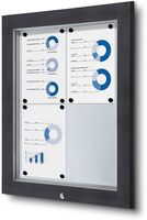 Syna Vergrendelbaar Notitiebord Outdoor 4x A4 RAL 7016 - SCT4XA4PHC7016JS
