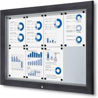 Syna Vergrendelbaar Notitiebord Outdoor 8x A4 RAL 7016 - SCT8XA4PHC7016JS