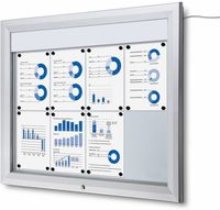 Syna Vergrendelbaar Notitiebord Outdoor Verlicht Logo 8x A4 - SCT8XA4PHLED