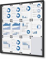 Syna Vergrendelbaar Notitiebord Indoor Economy Zwart 12x A4 - SCXS12XA4C9005