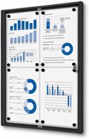 Syna Vergrendelbaar Notitiebord Indoor Economy Zwart 4x A4 - SCXS4XA4C9005