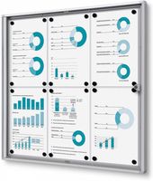 Syna Vergrendelbaar Notitiebord Indoor Economy B1 Brandwerend 6x A4 - SCXS6XA4B1