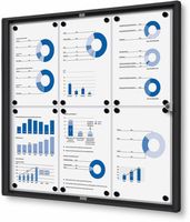 Syna Vergrendelbaar Notitiebord Indoor Economy Zwart 6x A4 - SCXS6XA4C9005
