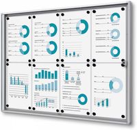 Syna Vergrendelbaar Notitiebord Indoor Economy B1 Brandwerend 8x A4 - SCXS8XA4B1