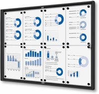 Syna Vergrendelbaar Notitiebord Indoor Economy Zwart 8x A4 - SCXS8XA4C9005