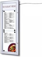 Syna Outdoor Menubord LED Verlicht met Logo Paneel 2x A4 Staand - SCZ2XA4TLED