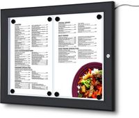 Syna Menuvitrine Vergrendelbaar Outdoor LED Verlicht Zwart 2x A4 - SCZN2XA4C9005LED