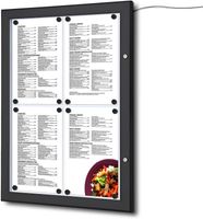Syna Menuvitrine Vergrendelbaar Outdoor LED Verlicht Zwart 4x A4 - SCZN4XA4C9005LED