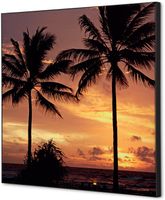 Syna Wanddecoratie Textiel SET 40 X 40 Palmbomen Zonsondergang - TFR22W400-SET-I826