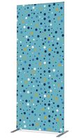 Syna Scheidingswand Textiel Deco 85-200 Dubbelzijdig Stippen Blauw - ZBSLIM085-200-DSI1