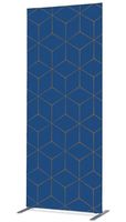 Syna Scheidingswand Textiel Deco 85-200 Dubbelzijdig Hexagon Blauw-Bruin - ZBSLIM085-200-DSI14