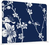 Syna Scheidingswand Textiel 150-150 Dubbelzijdig Abstracte Japanse Bloesem Blauw - ZWSE150-150SSK-DSI8