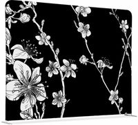 Syna Scheidingswand Textiel 200-150 Dubbelzijdig Abstracte Japanse Bloesem Zwart - ZWSE200-150SSK-DSI7