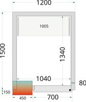 Koelcelpanelen met 80 mm Isolatie - zonder Vloer - CR 120X150X212 NF