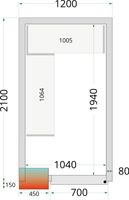Koelcelpanelen met 80 mm Isolatie - zonder Vloer - CR 120X210X212 NF