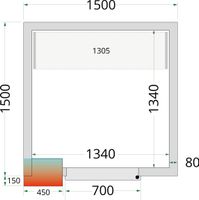Koelcelpanelen met 80 mm Isolatie - zonder Vloer - CR 150X150X212 NF