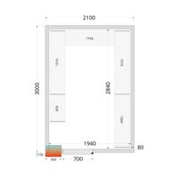 Koelcelpanelen met 80 mm Isolatie - zonder Vloer - CR 210X300X212 NF