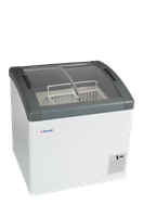 DIEPVRIESKOFFER met GEBOGEN GLAZEN GLIJDEKSELS - ELCOLD FOCUS 73 GREY