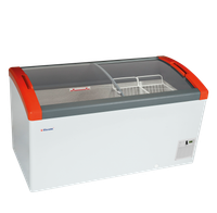 Elcold DIEPVRIESKOFFER met GEBOGEN GEBOGEN GLAZEN GLIJDEKSELS - FOCUS 131 RED