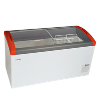 Elcold DIEPVRIESKOFFER met GEBOGEN GEBOGEN GLAZEN GLIJDEKSELS - FOCUS 151 RED