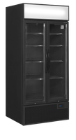 TEFCOLD Zwarte 2-Deurs Displaykoeler met Canopy - FSC891H BLACK