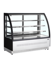 TEFCOLD Koelvitrinecounter met Gebogen Front en Bovenblad - LPD1500C/BLACK