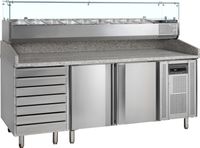 TEFCOLD Pizzatafel Incl. Unit voor Toppings - PT1310 + VK38-200
