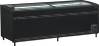 TEFCOLD Zwarte Supermarktkoeler/-Vriezer met Gebogen Glas voor Volledige Zichtbaarheid - SFI210B-CF VS