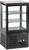 TEFCOLD Glazen Koelvitrinecountertop voor Presentatie en Bewaren - UPD60-BLACK