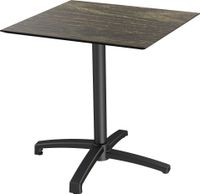X Cross Terrastafel Zwart Frame + Riverwashed Wood HPL 70x70 cm - Essentials 110031477