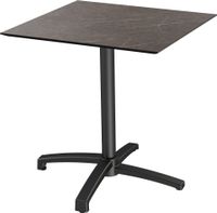 X Cross Terrastafel Zwart Frame + Midnight Marble HPL 70x70 cm - Essentials 110031677