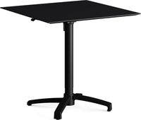 Feros 110101077 X Cross - In hoogte verstelbaar zwart tafelonderstel + Zwart HPL Tafelblad 70x70 cm