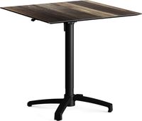 Feros 110101277 X Cross - In hoogte verstelbaar zwart tafelonderstel + Tropical Wood HPL Tafelblad 70x70 cm