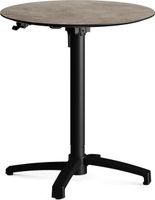 Feros 110101370 X Cross - In hoogte verstelbaar zwart tafelonderstel + Moonstone HPL Tafelblad Ø70 cm
