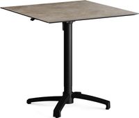 Feros 110101377 X Cross - In hoogte verstelbaar zwart tafelonderstel + Moonstone HPL Tafelblad 70x70 cm