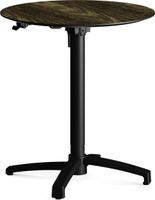 Feros 110101470 X Cross - In hoogte verstelbaar zwart tafelonderstel + Riverwashed Wood HPL Tafelblad Ø70 cm