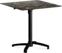 Feros 110101577 X Cross - In hoogte verstelbaar zwart tafelonderstel + Galaxy Marble HPL Tafelblad 70x70 cm