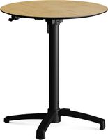 Feros 110101770 X Cross - In hoogte verstelbaar zwart tafelonderstel + Teak wood HPL Tafelblad Ø70 cm