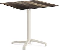 Feros 110151277 X Cross - In hoogte verstelbaar zand tafelonderstel + Tropical Wood HPL Tafelblad 70x70 cm