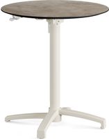 Feros 110151370 X Cross - In hoogte verstelbaar zand tafelonderstel + Moonstone HPL Tafelblad Ø70 cm