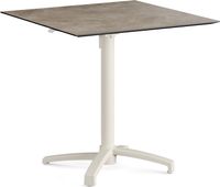 Feros 110151377 X Cross - In hoogte verstelbaar zand tafelonderstel + Moonstone HPL Tafelblad 70x70 cm