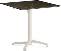 Feros 110151677 X Cross - In hoogte verstelbaar zand tafelonderstel + Midnight Marble HPL Tafelblad 70x70 cm