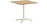 Feros 110151777 X Cross - In hoogte verstelbaar zand tafelonderstel + Teak wood HPL Tafelblad 70x70 cm