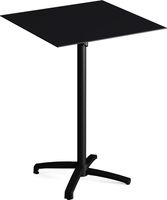 Feros 111031077 X Cross - Bartafel onderstel zwart + Zwart HPL Tafelblad 70x70 cm
